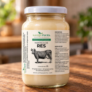 manteca de res pote vidrio