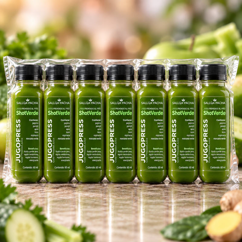 shot verde cold pressed paquete